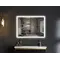 Зеркало Mixxus FLAT MR04-100x60 с LED Touch, Anti-fog, димером, регулировкой яркости, часами (MI600