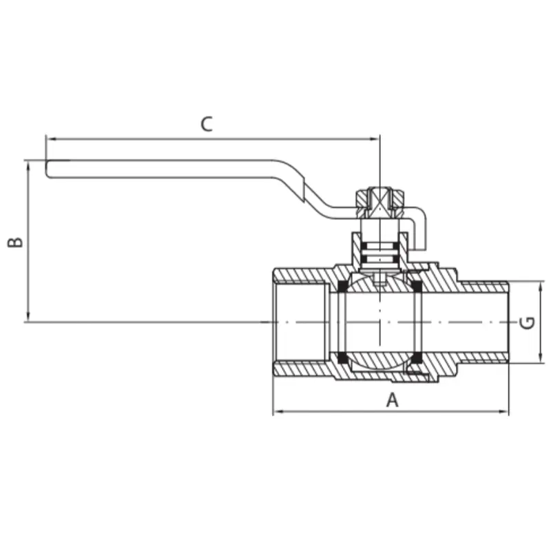 Кран шаровый Koer KG.205 - 1/2" FM ГШР (газ) (KR4965) Кран шаровый Koer KG.205 - 1/2" FM ГШР (газ) (KR4965)
