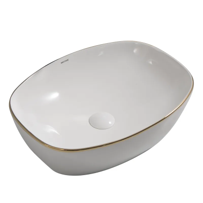 Раковина накладная Mixxus Premium DIVERSE-0109 EDGE GOLD 500х380х140mm (MP6548)