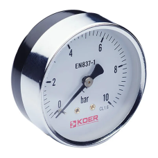 Манометр аксиальный (KOER KM.611A) (0-10 bar), D 63мм, 1/4''-1/2'' (KR0212)