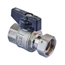 Кран шаровый Roho R115-075B -3/4"х3/4" прямой Н/Г, ручка "бабочка" черная (RO0234)