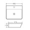 Умывальник накладной керамический Mixxus Premium Bevel-0201 с переливом 485x410x125mm (MP6480)