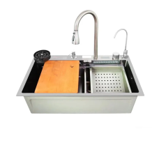 Мойка многофункциональная Zerix ZH7546-SET-07.SUS304 DECOR со встроенным смесителем (ZX5684)
