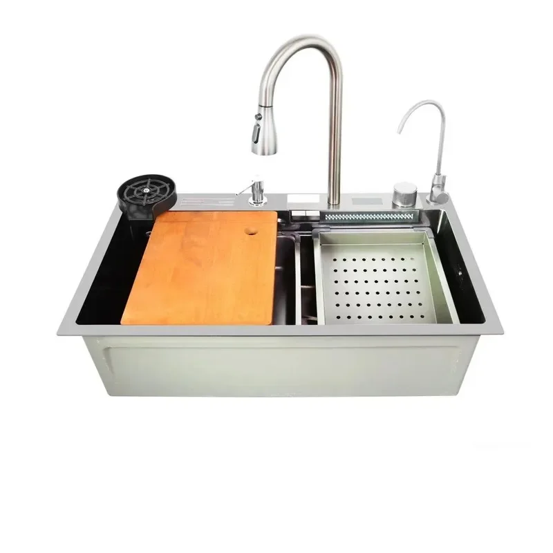 Мойка многофункциональная Zerix ZH7546-SET-07.SUS304 DECOR со встроенным смесителем (ZX5684)