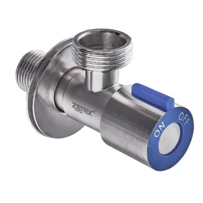 Кран для подключения сантехприборов Zerix VAL-03-1/2x3/4 из нержавеющей стали SUS304 (синий) (MX068