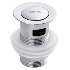 Донный клапан с переливом (кнопка) Zerix LR66-2 (ZX2639)