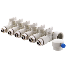 Коллектор распределительный 6-way с фитингом (40x20) PPR Koer K0194.PRO (KP2559)