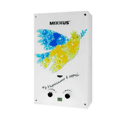 Газовая колонка MIXXUS GWH-0610 BASIC GLASS дымоходная 10 л/мин (панель из стекла с рисунком) (WH00 Газовая колонка MIXXUS GWH-0610 BASIC GLASS дымоходная 10 л/мин (панель из стекла с рисунком) (WH00
