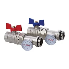 Кран с накидной гайкой 1'' с термометром прямой Koer KR.1030 (KR2669)