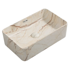 Раковина накладная Mixxus Premium QUADRO-0208 MARBLE 480х315х140mm с переливом (MP6518)