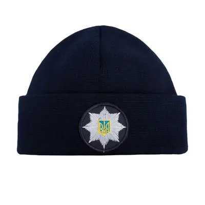 Шапка в'язана флісова з відворотом Поліція - Navy Blue, Vik-Tailor