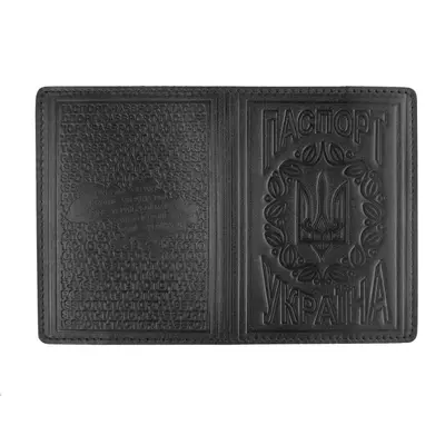 Обложка для паспорта Украины Black, Vik-Tailor