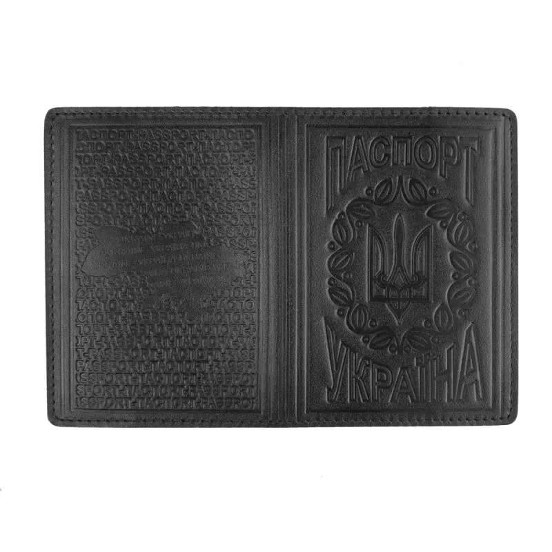 Обложка для паспорта Украины Black, Vik-Tailor