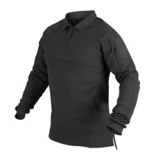 Футболка Polo RANGE з д/рукавами, Black, Helikon-Tex