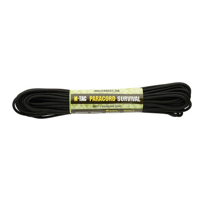 M-Tac паракорд Survival Black 15м