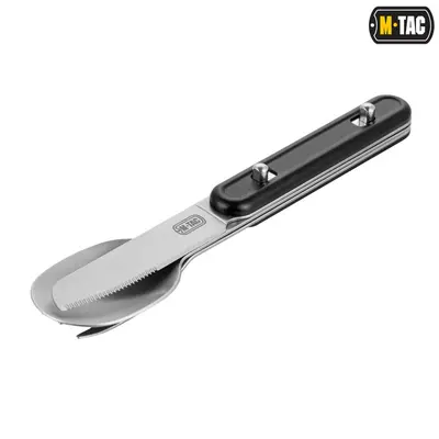 M-Tac столовый набор разъемный (3 элемента) Black/Steel