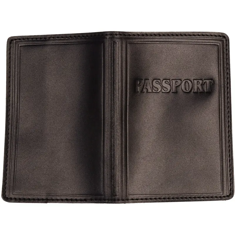 Обложка для загранпаспорта Черная, Black, Vik-Tailor