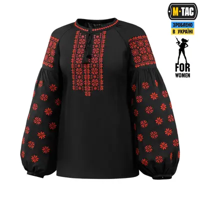 M-Tac вышиванка женская 100% лён черная