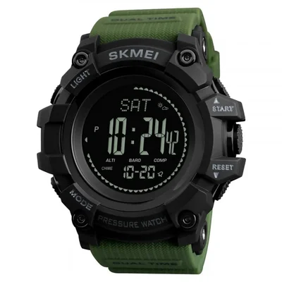 Годинник тактичний багатофункціональний Skmei 1358 Black/Olive