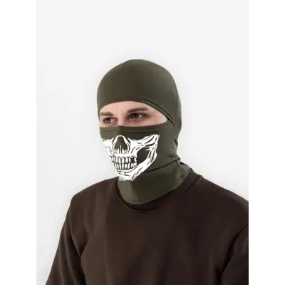 Балаклава с принтом Череп Олива