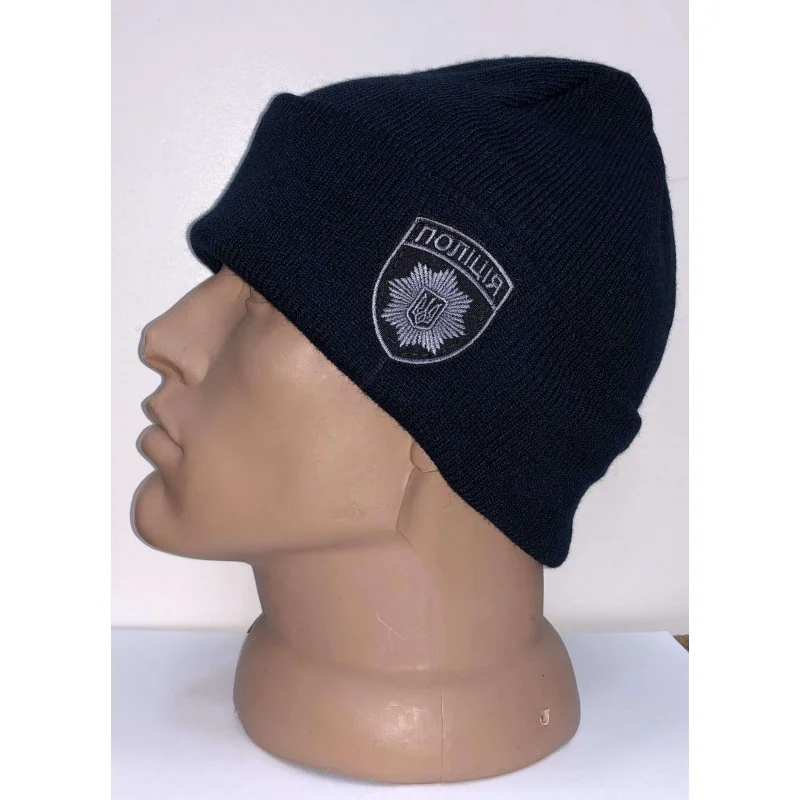 Шапка с шевроном Полиция Pancer Protection, синяя