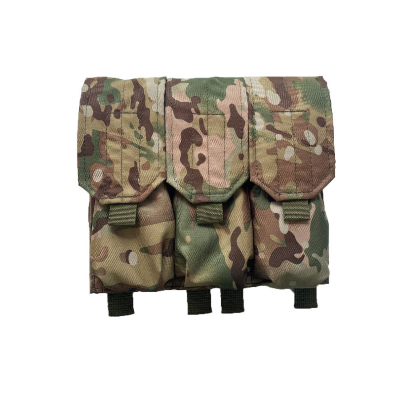 Подсумок тройной для магазинов АК закрыт с MOLLE мультикам МК