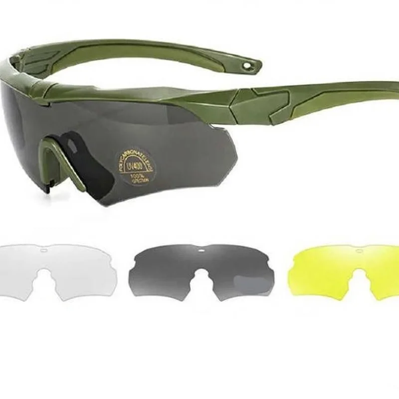 Очки защитные ESS Crossbow с 3-мя сменными линзами без поляризации (без Лого) Олива