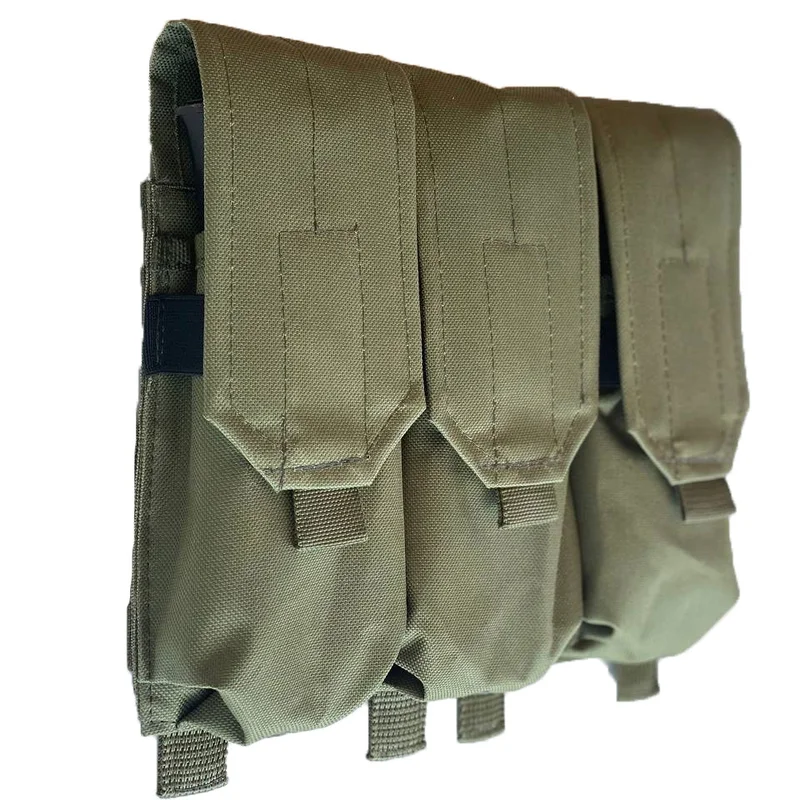 Подсумок тройной для магазинов АК закрыт с MOLLE олива МК