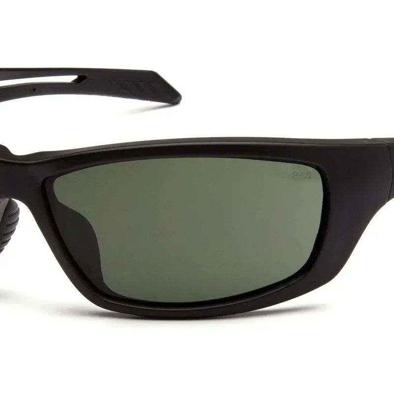 Очки защитные Venture Gear Tactical Howitzer Black (forest gray) Anti-Fog, чёрно-зелёные в чёрной оправе