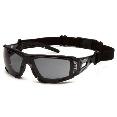 Очки защитные с уплотнителем Pyramex Fyxate (gray) H2MAX Anti-Fog, серые