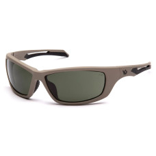 Очки защитные Venture Gear Tactical Howitzer Tan (forest gray) Anti-Fog, чёрно-зелёные в песочной оправе