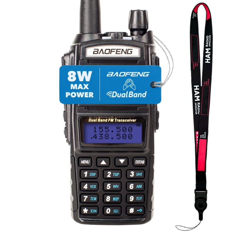 Рация Baofeng UV-82 (MK5) 8 Ватт 2000 mAh с ремешком