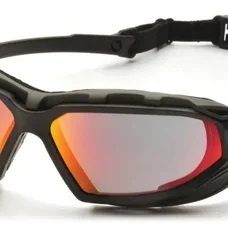 Очки защитные с уплотнителем Pyramex Highlander-PLUS (sky red mirror) Anti-Fog красные зеркальные