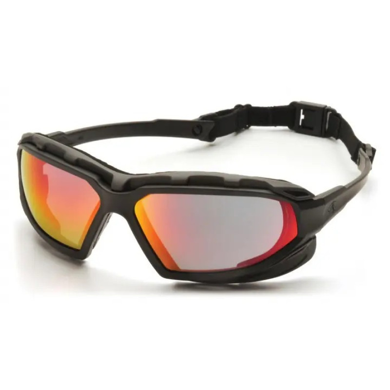 Очки защитные с уплотнителем Pyramex Highlander-PLUS (sky red mirror) Anti-Fog красные зеркальные