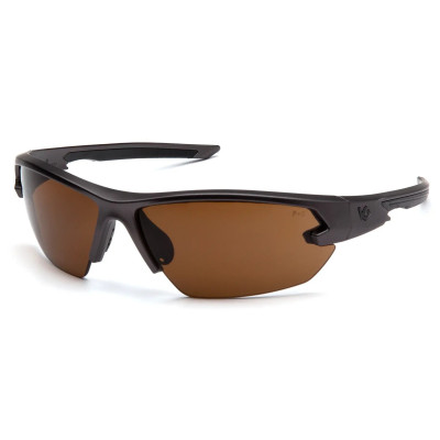 Очки защитные Venture Gear Tactical Semtex 2.0 Gun Metal (bronze) Anti-Fog коричневые в оправе цвета тёмный металлик