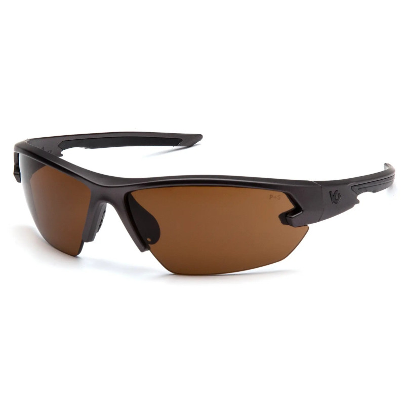 Очки защитные Venture Gear Tactical Semtex 2.0 Gun Metal (bronze) Anti-Fog коричневые в оправе цвета тёмный металлик