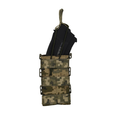 Подсумок полимерный каркасный для 1 магазина АК Cordura 1050 ТТХ Пиксель