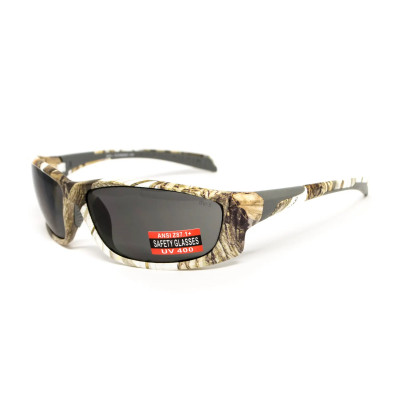 Очки защитные открытые Global Vision Hercules-5 White Camo (gray), серые в камуфлированной оправе