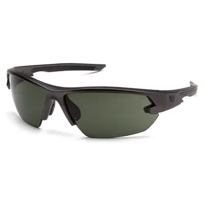 Очки защитные Venture Gear Tactical Semtex 2.0 Gun Metal (forest gray) Anti-Fog чёрно-зелёные в оправе цвета тёмный металлик