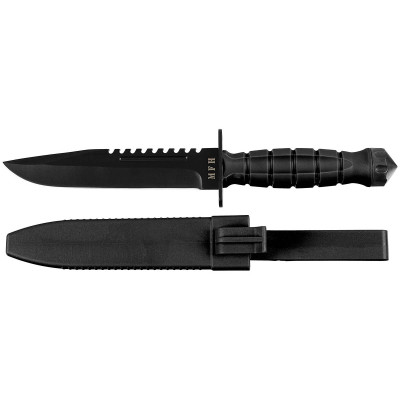 Нож боевой с пластиковой рукояткой в ​​пластиковом чехле Kampfmesser MFH Германия Black