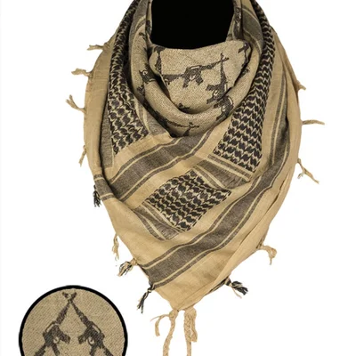 Шарф шемаг арафатка paratrooper 110х110 см COYOTE / BLACK МИЛ ТЕК Германия
