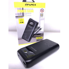 Power Bank Awei P 169K (20 000 mAh 22.5W) з Type-C та Lightning Cable Black