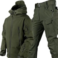 Костюм Soft Shell камуфляж олива, флисовая подстежка, размер L