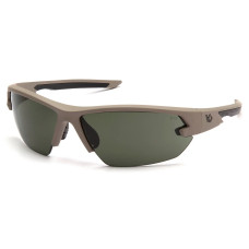 Очки защитные открытые Venture Gear Tactical Semtex 2.0 Tan (forest gray) Anti-Fog чёрно-зелёные в песочной оправе