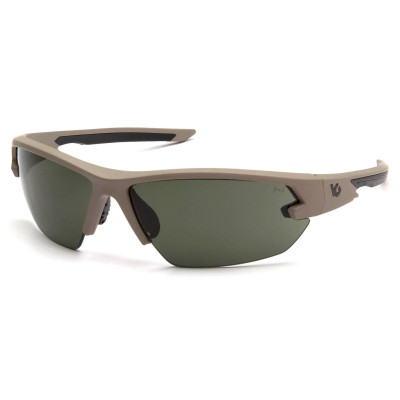 Очки защитные открытые Venture Gear Tactical Semtex 2.0 Tan (forest gray) Anti-Fog чёрно-зелёные в песочной оправе