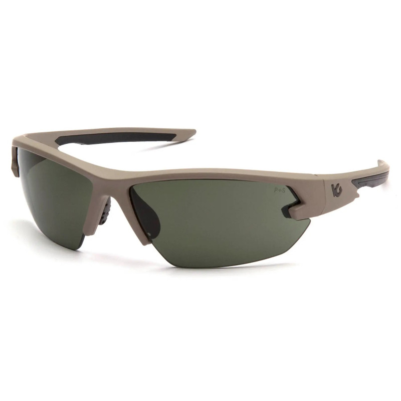 Очки защитные открытые Venture Gear Tactical Semtex 2.0 Tan (forest gray) Anti-Fog чёрно-зелёные в песочной оправе