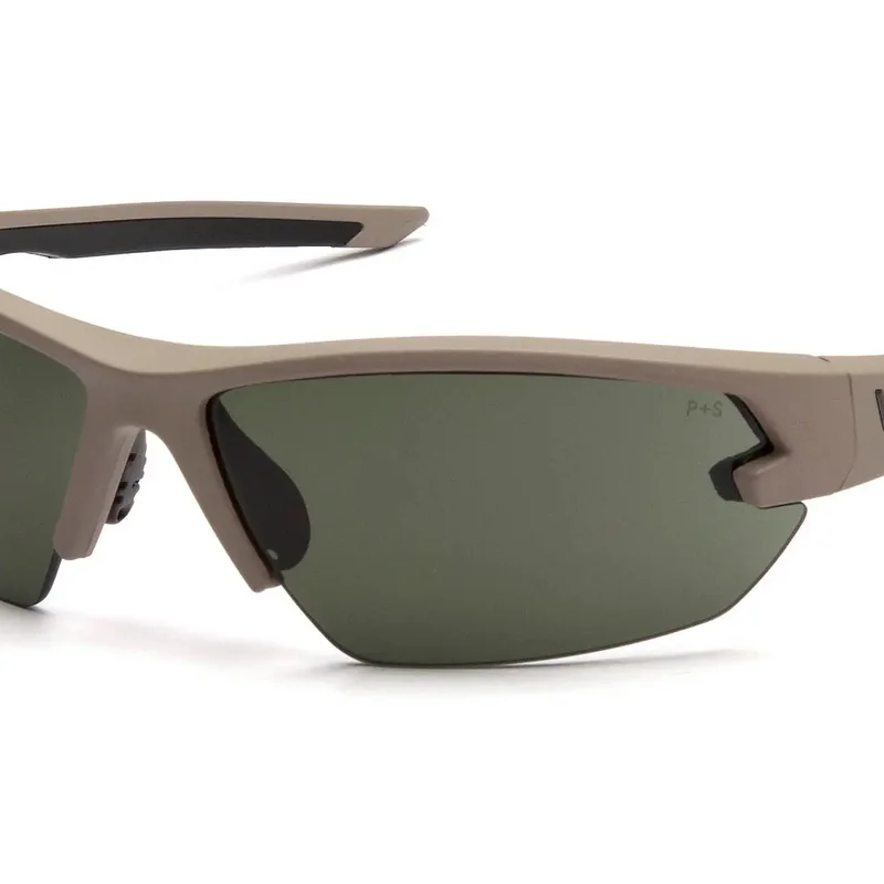 Очки защитные открытые Venture Gear Tactical Semtex 2.0 Tan (forest gray) Anti-Fog чёрно-зелёные в песочной оправе