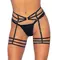 Leg Avenue-Rhinestone garter strapps OS Black - Сексуальный гартер со стразами