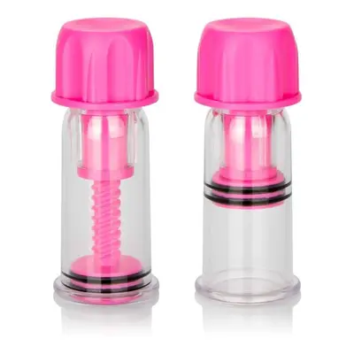 California Exotic Novelties Vacuum Twist Suckers - Вакуумные помпы для сосков, 10.3х3.8 см (розовый) California Exotic Novelties Vacuum Twist Suckers - Вакуумные помпы для сосков, 10.3х3.8 см (розовый)