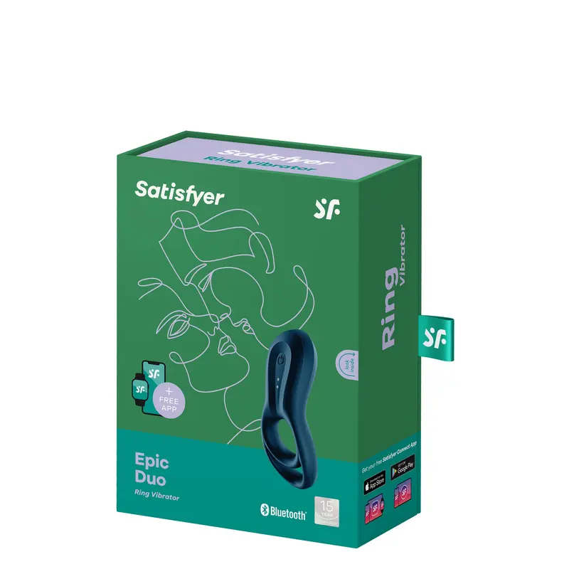 Satisfyer Epic Duo Connect App - эрекционное смарт кольцо с вибрацией, 11.1х4.9 см (синий) Satisfyer Epic Duo Connect App - эрекционное смарт кольцо с вибрацией, 11.1х4.9 см (синий)